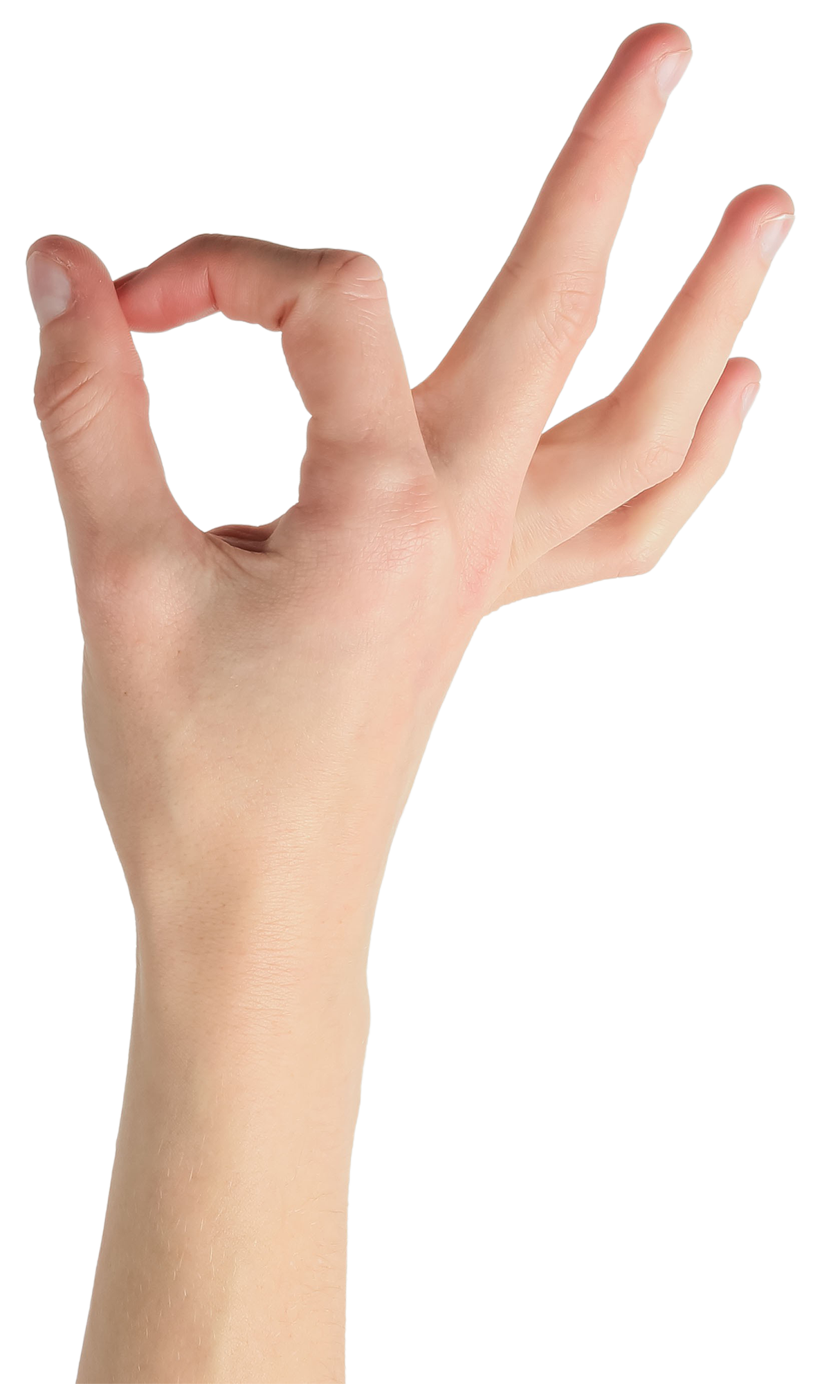 Hand with thumb and index finger touching