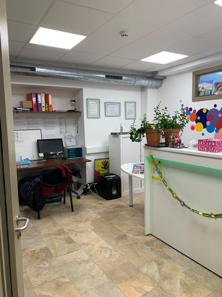 Colourful Reception Area